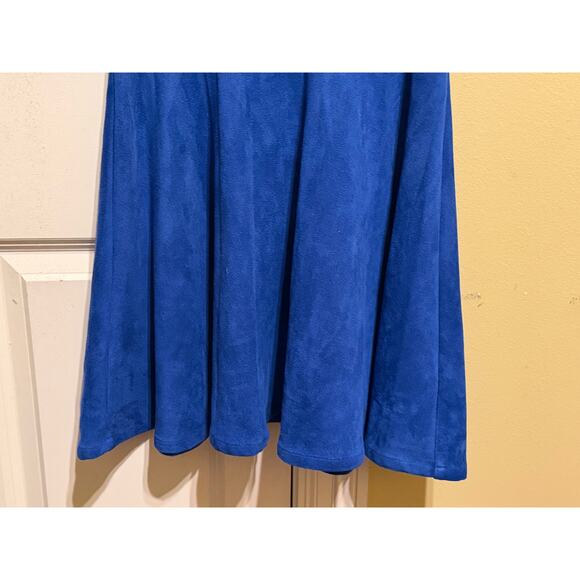 Lord & Taylor Design Lab Blue Faux Suede V-Neck Minin Dress Women's Size Small - Picture 9 of 9